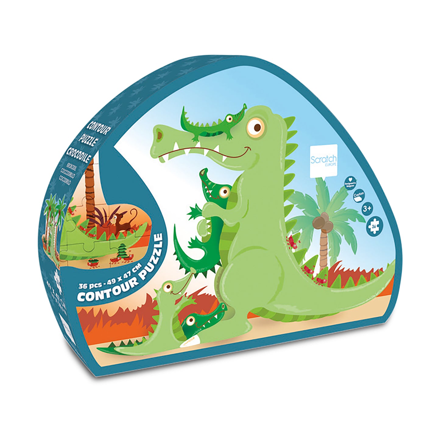 SCRATCH EUROPE - PUZZLE 36PCS - CONTOUR PUZZLE - CROCODILE