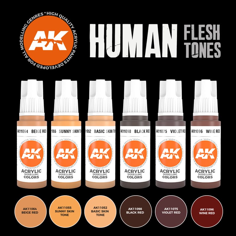 AK Interactive Acrylic Human Flesh Tones