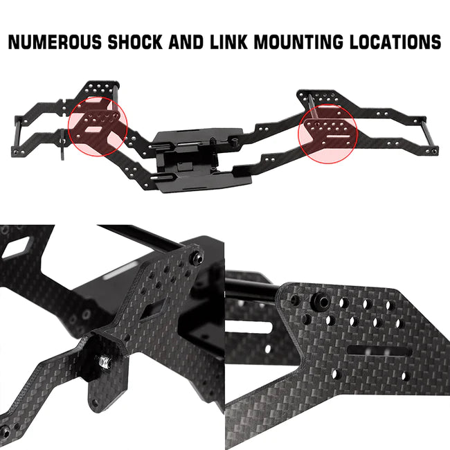 INJORA 313/324mm Wheelbase LCG Carbon Fiber Chassis Kit Frame Girder for 1/10 RC Crawler TRX4 Upgrade Parts