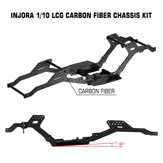 INJORA 313 324mm Wheelbase LCG Carbon Fiber Chassis Kit Frame