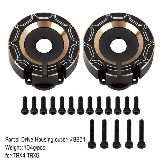 INJORA 104g/pcs Black Brass Counterweight Outer Portal Drive Housing #8251 For TRX-4 TRX-6