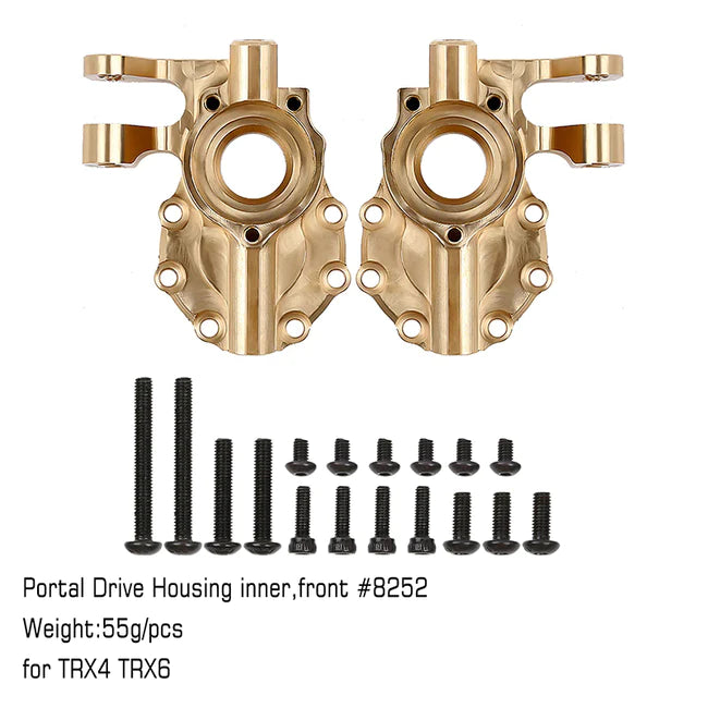 INJORA 2Pcs Brass Inner Front Portal Drive Housings #8252 for TRX-4 TRX-6