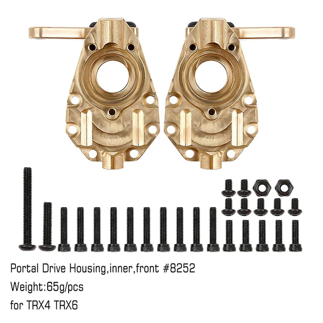 INJORA 2Pcs Brass Inner Front Portal Drive Housings #8252 for TRX-4 TRX-6