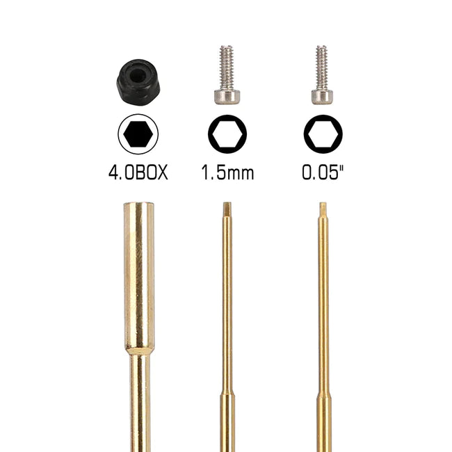 INJORA 3PCS 0.05" 1.5mm Hex & 4.0mm Nut Driver Small Screwdrivers RC Repair Tool Kit for SCX24