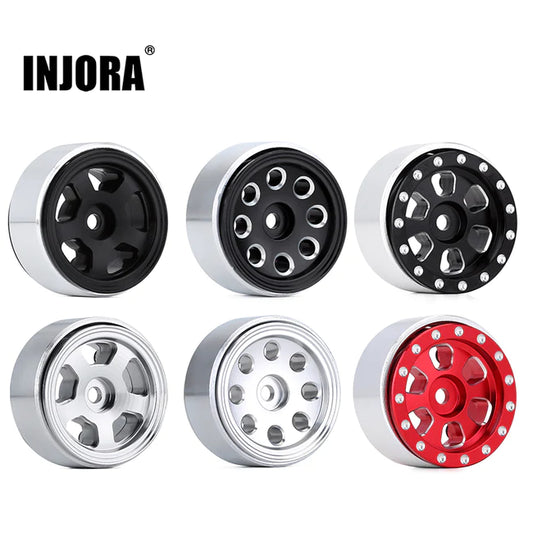 INJORA 1.0" CNC Metal Beadlock Wheel Rims for 1/24 RC Crawlers 4PC W2403 W2405