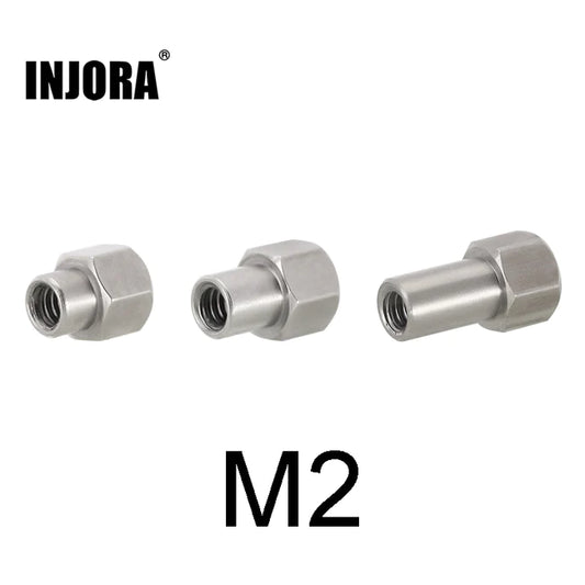 INJORA 4PCS 2/3/5mm M2 Long Nuts For 1/24 SCX24 Upgrade