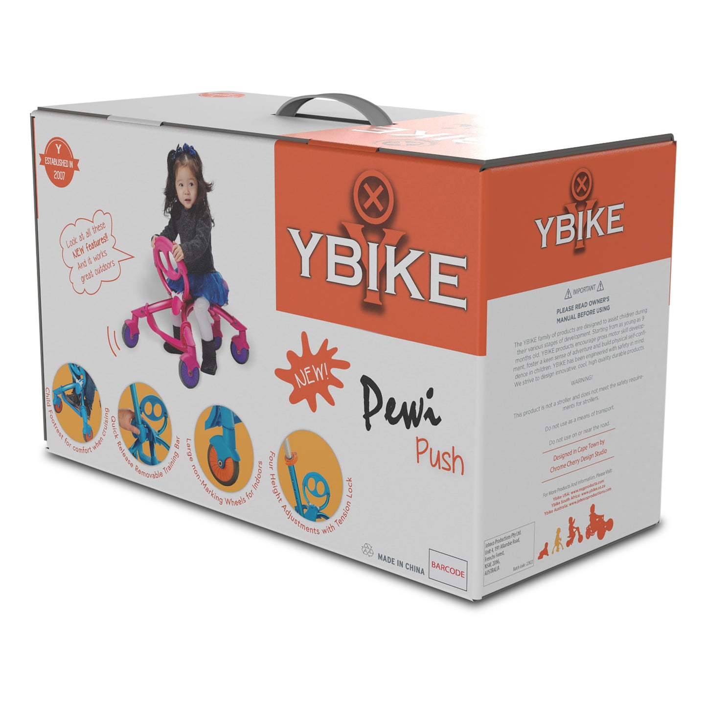 YBIKE - PEWI PUSH - RIDE ON/WALKER - BLUE