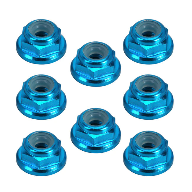 INJORA 8PCS M2 Wheel Lock Nuts Flange Nuts for SCX24