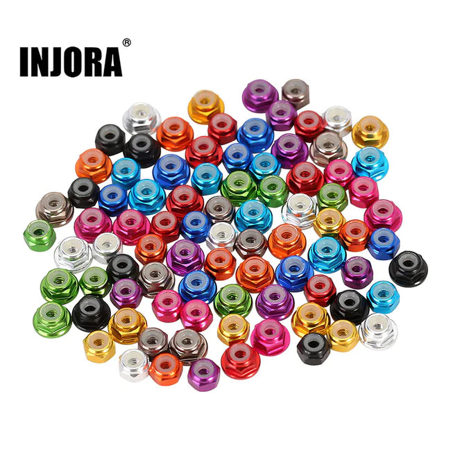 INJORA 8PCS M2 Wheel Lock Nuts Flange Nuts for SCX24