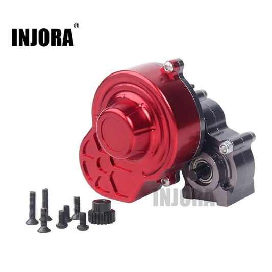 INJORA Complete Metal Gearbox Transmission Box with Gear for Axial SCX10 Orange