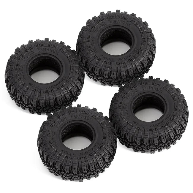 INJORA 1.0" 56*22mm S5 Soft Rubber Rock Terrain Tires for 1/24 RC Crawlers 4PCE T1005