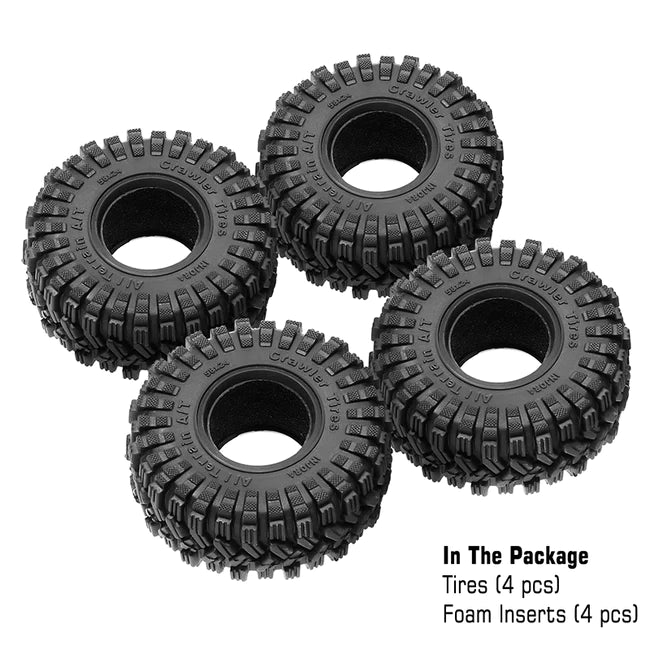 INJORA 1.0" 58*24mm S5 All Terrain Super Soft Sticky Tires for 1/18 1/24 RC Crawlers (4) (T1017)