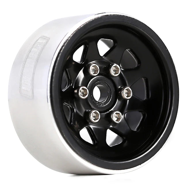 INJORA 1.0'' 9-Spokes Deep Dish Stamped Steel Beadlock Wheel Rims for 1/24 RC Crawlers 4PCE W1003