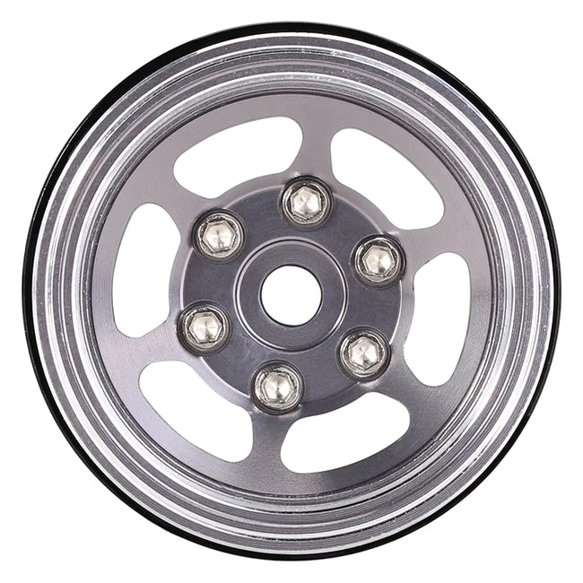 INJORA 1.0" 6-Spoke CNC Aluminum Beadlock Wheel Rim for 1/24 RC Crawlers 4PCE W1006