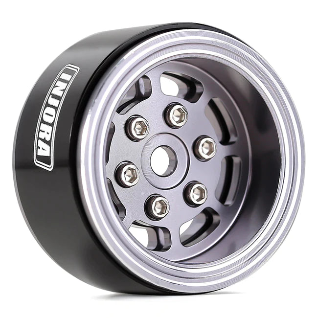 INJORA 1.0" 8-Spoke CNC Aluminum Beadlock Wheel Rim for 1/24 RC Crawlers (4) (W1007)