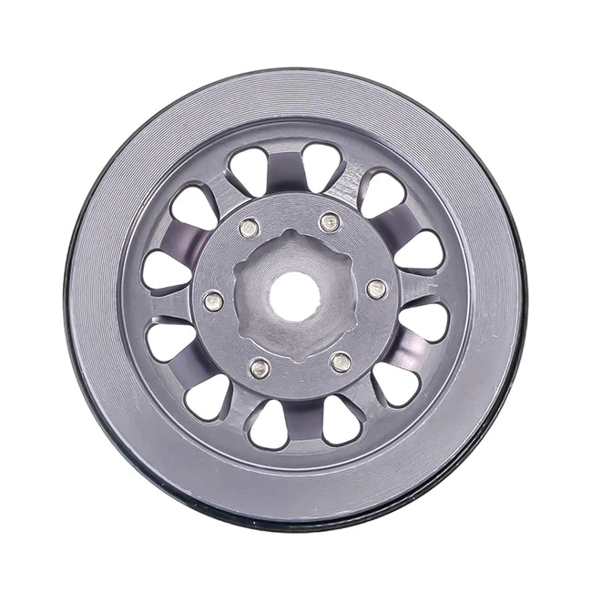 INJORA 1.0" Negative Offset 2.85mm Beadlock Aluminum Wheel Rims for 1/24 RC Crawlers 4PCE W1009