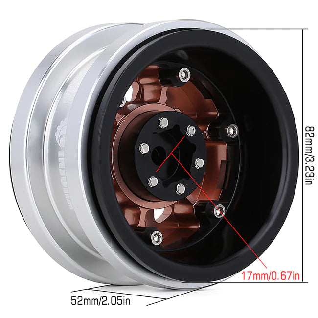 INJORA 2/4PCS 2.9" CNC Aluminum Beadlock Wheel Hub Rim for 1/6 SCX6