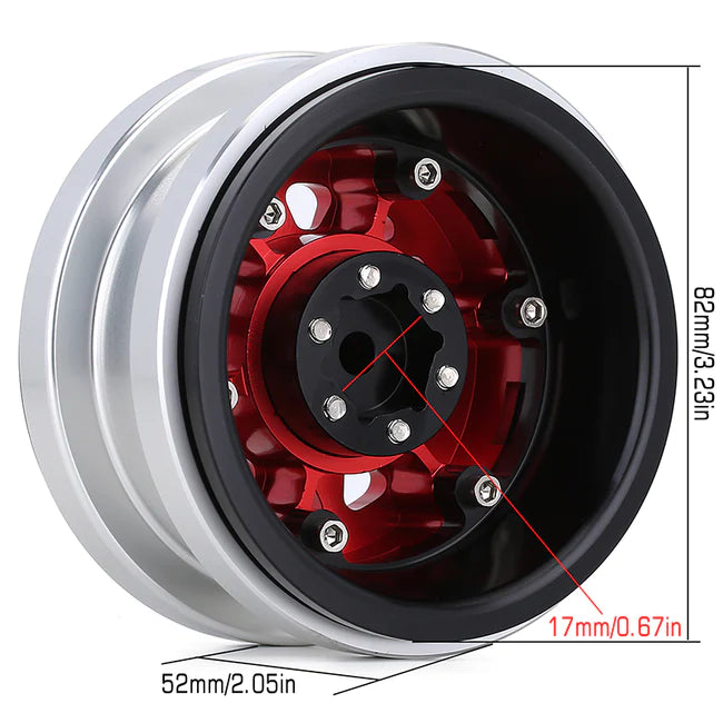 INJORA 2/4PCS 2.9" CNC Aluminum Beadlock Wheel Hub Rim for 1/6 SCX6