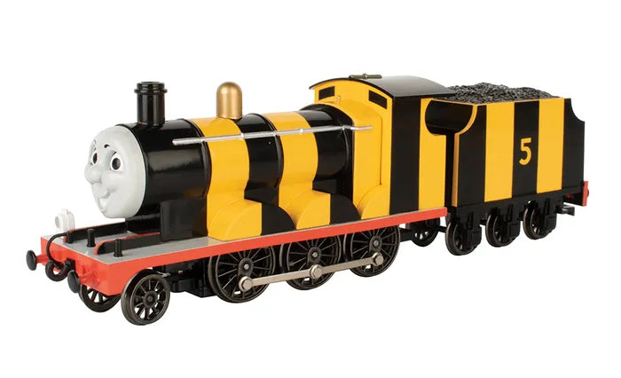 BACHMANN BUSY BEE JAMES #5 W/MOVING EYES, HO SCALE, THOMAS & FRIENDS