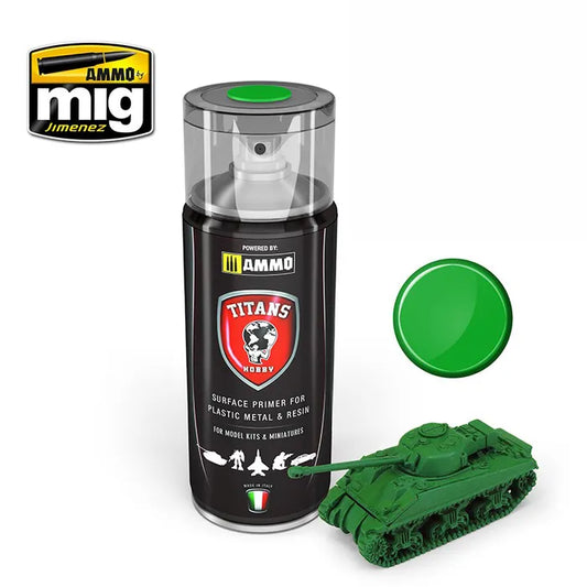 Ammo Paint, Titans: Primer Emerald Green Matt 400 mls Spray Can