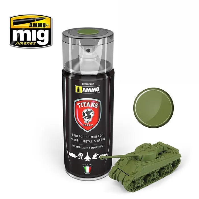 Ammo Paint, Titans: Primer Military Green Matt 400 mls Spray Can