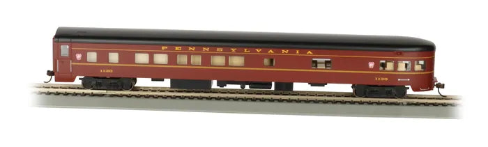 BACHMANN PRR SMOOTH SIDE OBSERVATION CAR#1135, LIT INT. HO SCALE