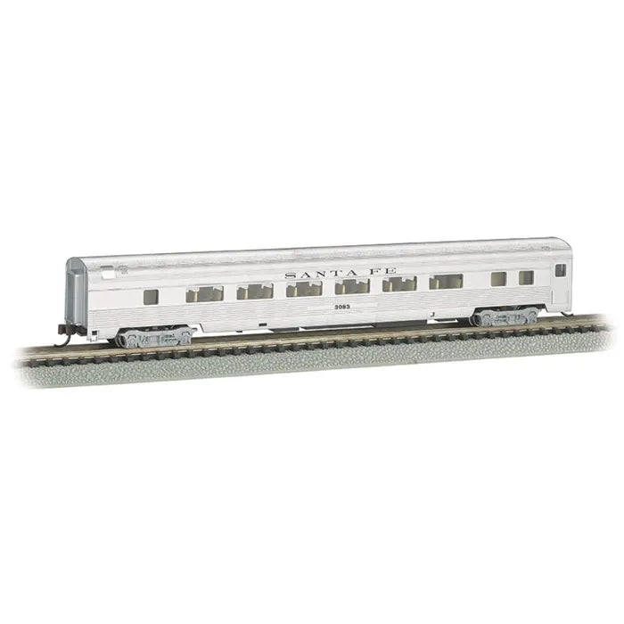 BACHMANN, SANTA FE #3083 STREAMLINE FLUTED COACH CAR, LIT INT. N SCALE