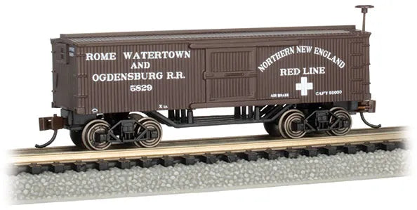 BACHMANN ROME WATERTOWN & OGDENSBURG RROLD TIME WOOD BOXCAR. N SCALE