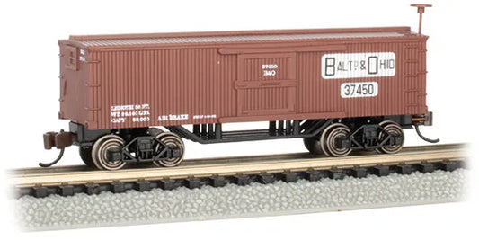 BACHMANN BALTIMORE & OHIO RR #37450 OLDTIME WOOD BOXCAR. N SCALE