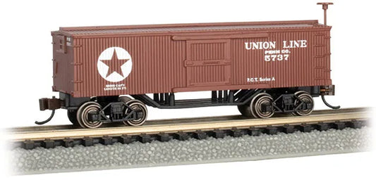 BACHMANN UNION LINE OLD TIME WOOD BOXCAR N SCALE