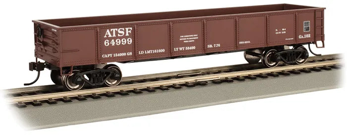 BACHMANN, SANTA FE ATSF64999 40FT GONDOLA OXIDE RED. HO SCALE