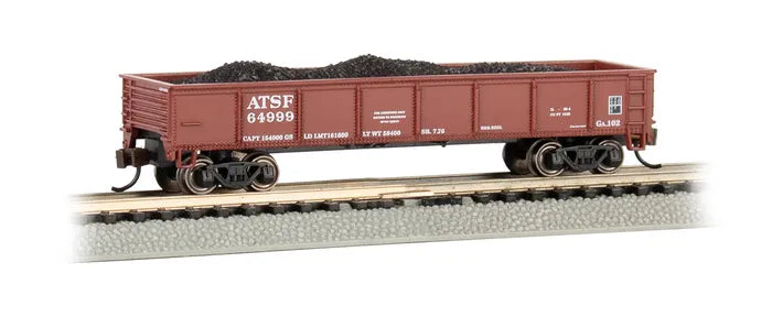 BACHMANN SANTA FE ATSF64999 40FT STEEL GONDOLA WITH LOAD. N SCALE