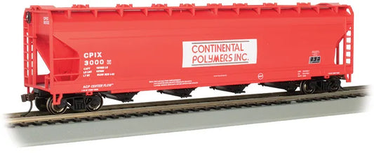 BACHMANN CONTINENTAL POLYMERS #3000 56FTACF CENTRE FLOW CVRD HOPPER. HO SCALE