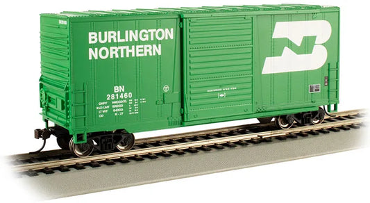 BACHMANN BURLINGTON NORTHERN #281480 HI-CUBE SLIDING DOOR BOXCAR. HO SCALE