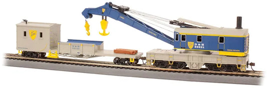 BACHMANN DELAWARE & HUDSON 250 TON STEAMCRANE AND BOOM TENDER. HO SCALE