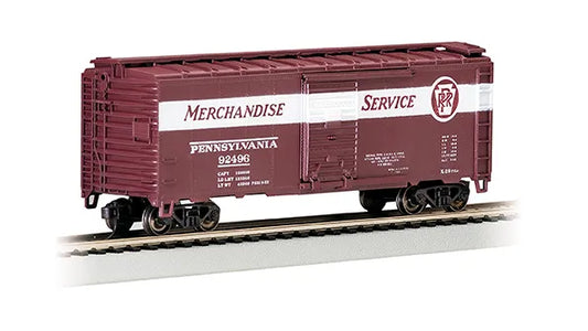 BACHMANN PENNSYLVANIA RR #92496 MERCHANDISE SERVICE 40FT BOXCAR. HO SCALE