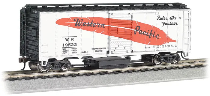 BACHMANN, WESTERN PACIFIC #19522 40FT TRACK CLEANING BOXCAR. HO SCALE