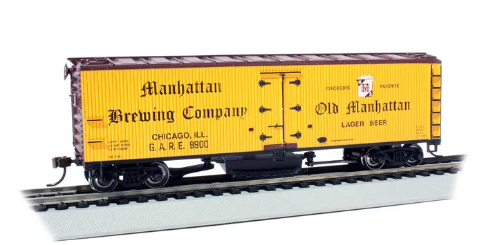 BACHMANN MANHATTAN BREWING CO #9900 40FTTRACK CLEANING WOOD REEFER. HO SCALE