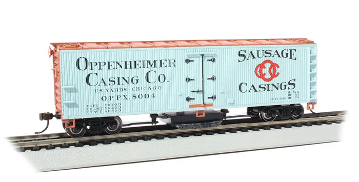 BACHMANN OPENHEIMER CASING CO #8004 40FTTRK. CLEAN WOOD SIDE REEFER HO SCALE