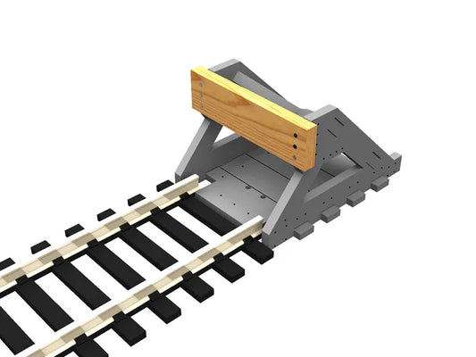 BACHMANN BUFFER STOPS (2/PK), FITS MOSTN SCALE TRACK, WOODEN PLATES