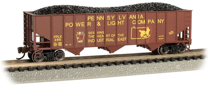 BACHMANN PENNSYLVANIA POWER & LIGHT #286BETH STL 3-BAY 100T HOPPER. N SCALE