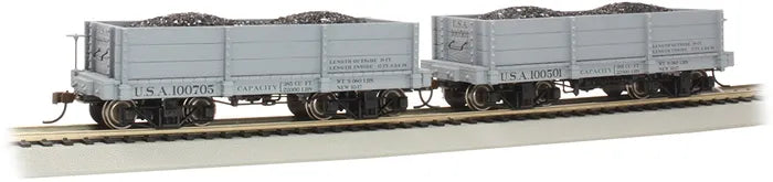 BACHMANN 18FT LOWSIDE GONDOLAS USA #100501 & #100705, GREY 2/BOX