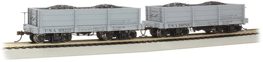 BACHMANN 18FT LOWSIDE GONDOLAS USA #100701 & 101222 GREY 2/BOX
