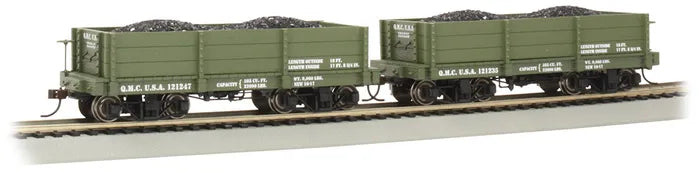 BACHMANN 18FT LOWSIDE GONDOLAS QMC#121235 & #121247 2/BOX, GREEN