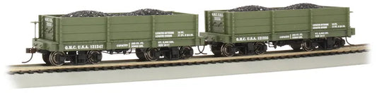 BACHMANN 18FT LOWSIDE GONDOLAS QMC#121235 & #121247 2/BOX, GREEN