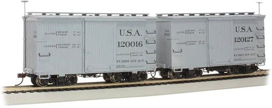 BACHMANN 18FT WOOD BOXCARS W/MURPHY ROOFUSA120016 & 120127 2/BOX