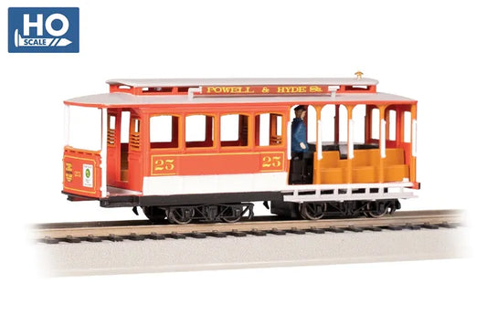 BACHMANN CABLE CAR, RED & GREY #25, HO SCALE