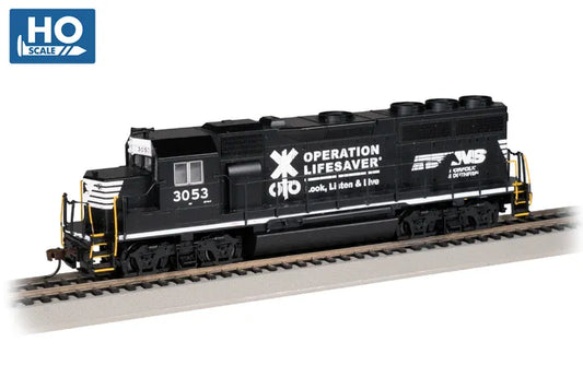 BACHMANN NORFOLK SOUTHERN #3053 (OPERATION LIFESAVER) GP40 LOCO, HO SCALE