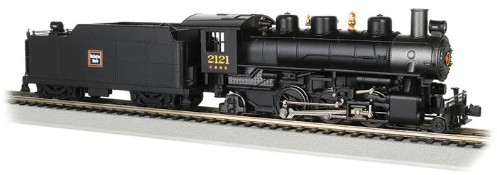 BACHMANN CB & Q BURLINGTON #2121 2-6-2 LOCO PRAIRIE, HO SCALE