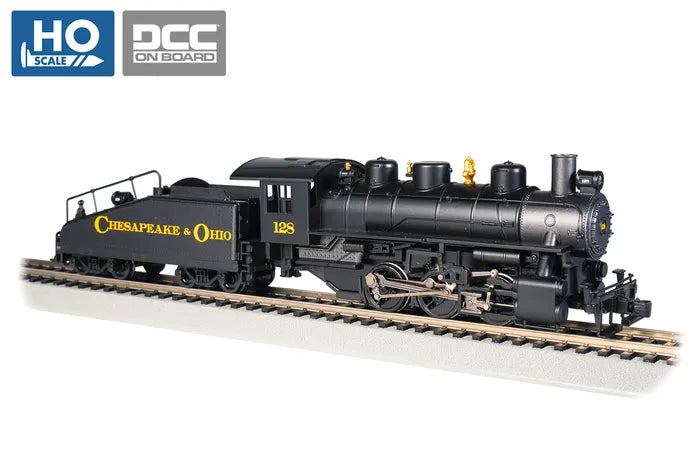 BACHMANN CHESAPEAKE & OHIO #128 USRA 0-6-0 LOCO & SLOPE TENDER. HO SCALE